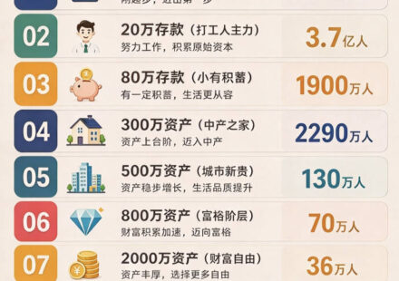 中国财富层级从低到高10级信息图